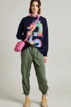 Pantaloni cargo con coulisse - Verde