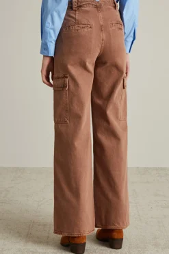 Pantaloni cargo in bull - Marrone