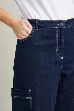 Pantaloni cargo in denim - Blu