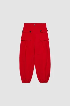 Pantaloni cargo in drill BAMBINI - Rosso