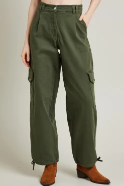 Pantaloni cargo in drill - Verde Militare