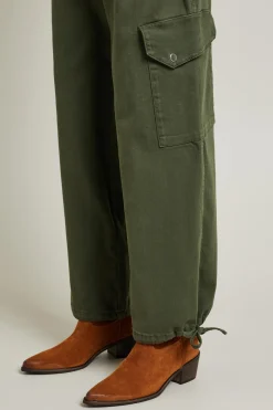 Pantaloni cargo in drill - Verde Militare
