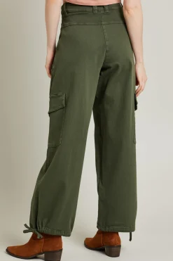 Pantaloni cargo in drill - Verde Militare