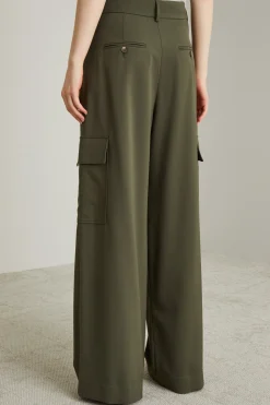 Pantaloni cargo in levantina - Verde