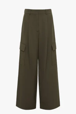 Pantaloni cargo in levantina - Verde