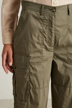 Pantaloni cargo in popeline - Verde