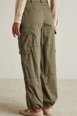 Pantaloni cargo in popeline - Verde