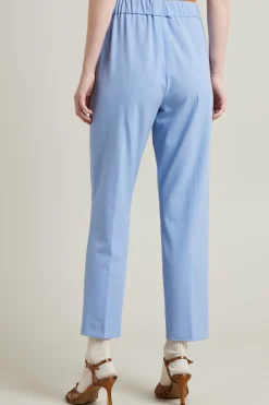 Pantaloni carrot con cinturini - Azzurro