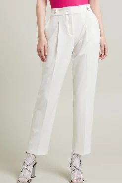 Pantaloni carrot con cinturini - Bianco