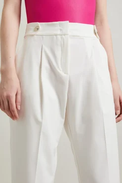 Pantaloni carrot con cinturini - Bianco