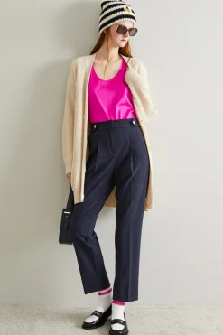 Pantaloni carrot con cinturini - Blu Notte