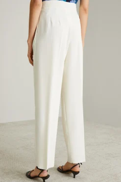 Pantaloni carrot in enver satin - Bianco