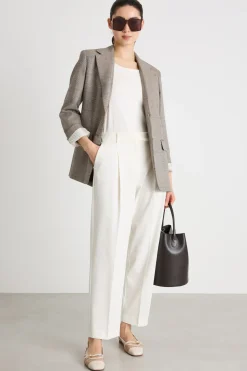 Pantaloni carrot in twill - Bianco