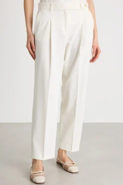 Pantaloni carrot in twill - Bianco