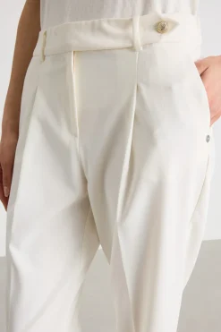Pantaloni carrot in twill - Bianco