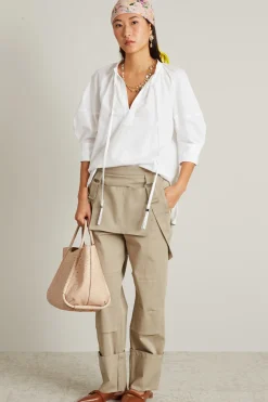 Pantaloni con bretelle - Tortora Chiaro