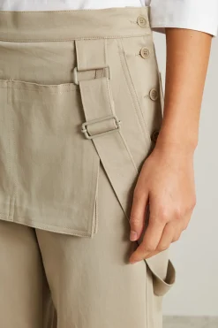 Pantaloni con bretelle - Tortora Chiaro