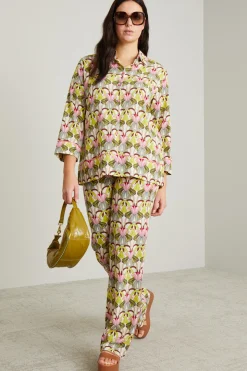 Pantaloni con coulisse - Verde Giallo Rosa