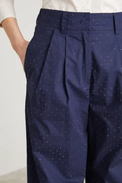 Pantaloni con micro strass - Blu