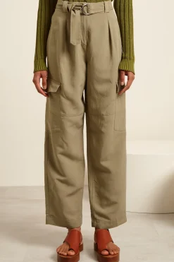 Pantaloni con tasche applicate - Kaki
