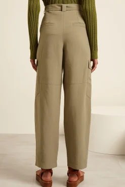 Pantaloni con tasche applicate - Kaki