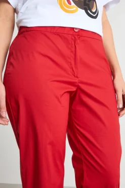 Pantaloni crop aderenti - Rosso
