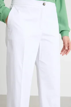Pantaloni crop in raso stretch - Bianco