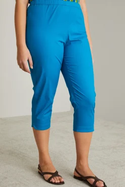 Pantaloni cropped in cotone - Blu