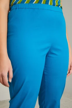Pantaloni cropped in cotone - Blu