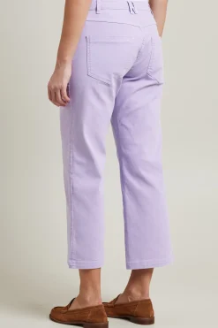 Pantaloni cropped in drill - Lilla