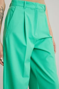 Pantaloni dritti con piega - Verde