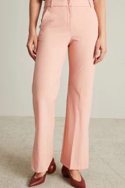 Pantaloni dritti con spacchi - Rosa