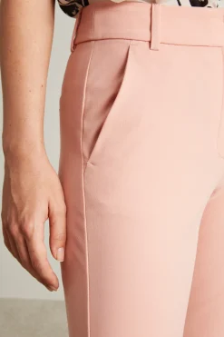 Pantaloni dritti con spacchi - Rosa