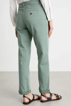 Pantaloni dritti effetto felpa - Verde
