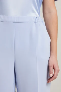 Pantaloni dritti in cady - Celeste