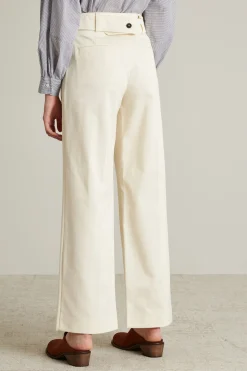 Pantaloni dritti in gabardina - Burro