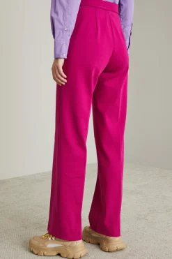 Pantaloni dritti in jersey - Fucsia