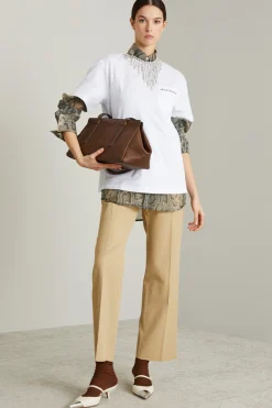 Pantaloni dritti in twill - Beige