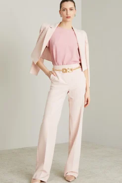 Pantaloni dritti stretch - Rosa