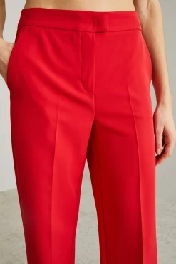 Pantaloni dritti stretch - Rosso