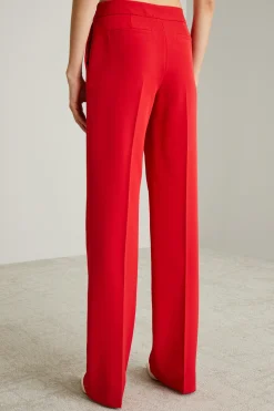 Pantaloni dritti stretch - Rosso