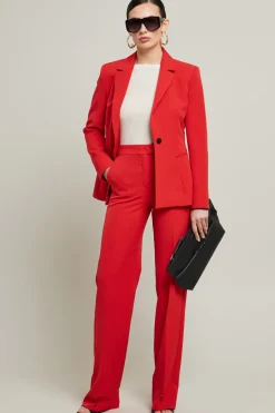 Pantaloni dritti stretch - Rosso