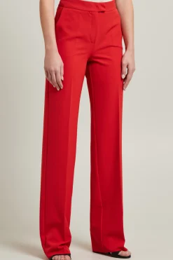 Pantaloni dritti stretch - Rosso