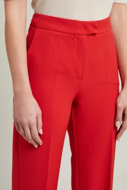 Pantaloni dritti stretch - Rosso