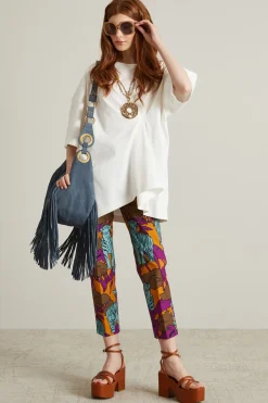 Pantaloni dritti - Viola Marrone Blu