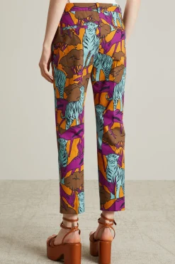 Pantaloni dritti - Viola Marrone Blu