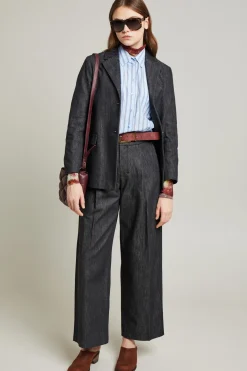 Pantaloni effetto denim - Nero