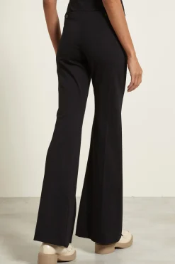 Pantaloni flare con spacchi - Nero
