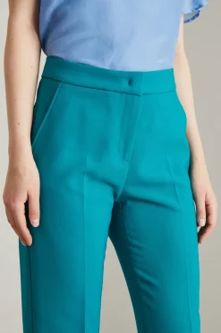 Pantaloni flare in cady - Azzurro