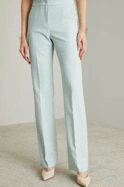 Pantaloni flare in cady - Azzurro